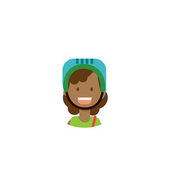 African children face happy girl helmet portrait