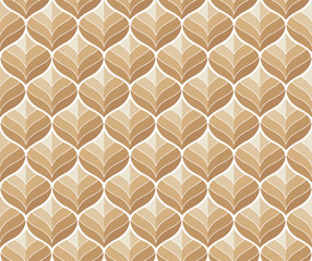 Vector Geometric Leaf Seamless Pattern. Abstract leaves texture.