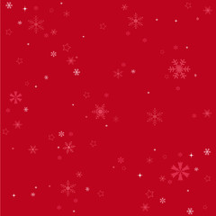 Winter snowflakes red background