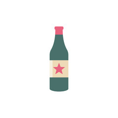 Bottle vector icon with star sign. Bar alcohol beverage icon and best, favorite, rating symbol