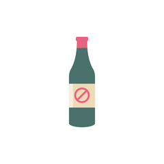 Bottle vector icon with not allowed sign. Bar alcohol beverage icon and block, forbidden, prohibit symbol
