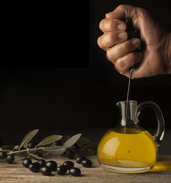 pressing of olives with hand