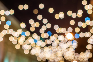 Christmas illumination, festively decorated. background blur