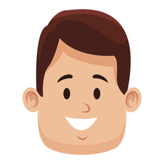 Man face smiling cartoon