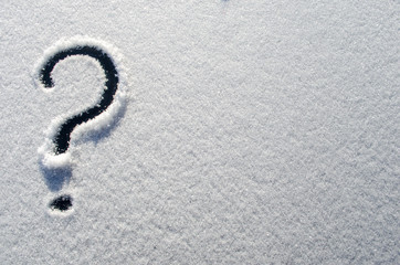 question mark in the snow - obrazy, fototapety, plakaty