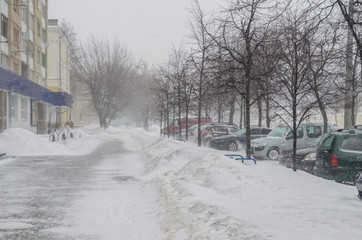 winter streets in the city