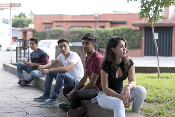 group of students in park