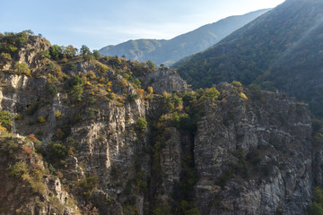 Fototapeta na wymiar Amazing Autumn ladscape with forest around Krichim Reservoir, Rhodopes Mountain, Bulgaria