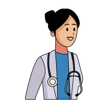 Woman doctor with stethoscope