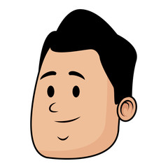 Man face smiling cartoon