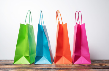 Multi colored shopping bags