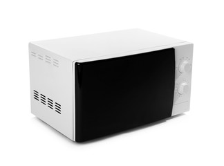 Fototapeta premium Modern microwave oven on white background. Kitchen appliance
