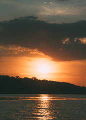 sunset over the lake