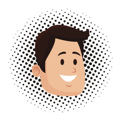Man face smiling cartoon