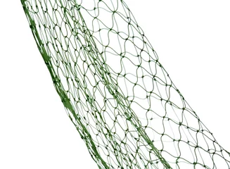 Foto op Canvas Fishing net on white background, closeup view © New Africa