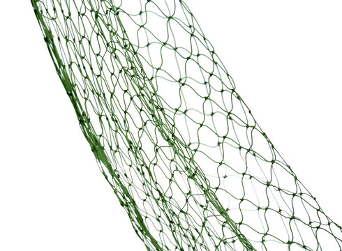 Fishing Net On White Background, Closeup View