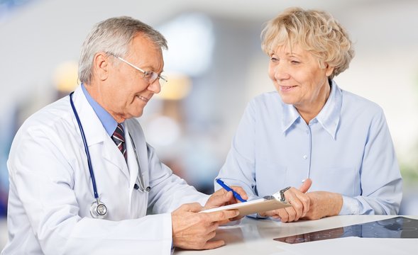 Female senior patient visiting a doctor at