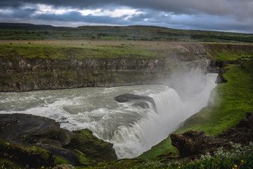 Fototapeta premium Gullfoss waterfall in summer in Iceland, Europe