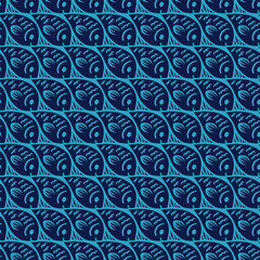 Seamless vector pattern of fishes