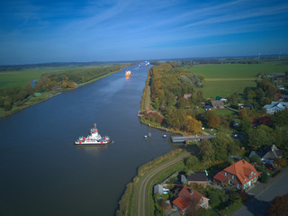 Nord-Ostsee-Kanal. Vogelperspektive.
