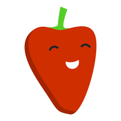 Smile red pepper icon. Flat illustration of smile red pepper vector icon for web design