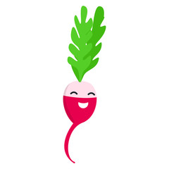 Smile radish icon. Flat illustration of smile radish vector icon for web design