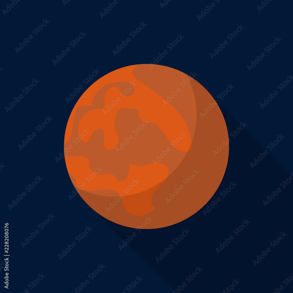 Poster mars planet icon. flat illustration of mars planet vector icon for web design