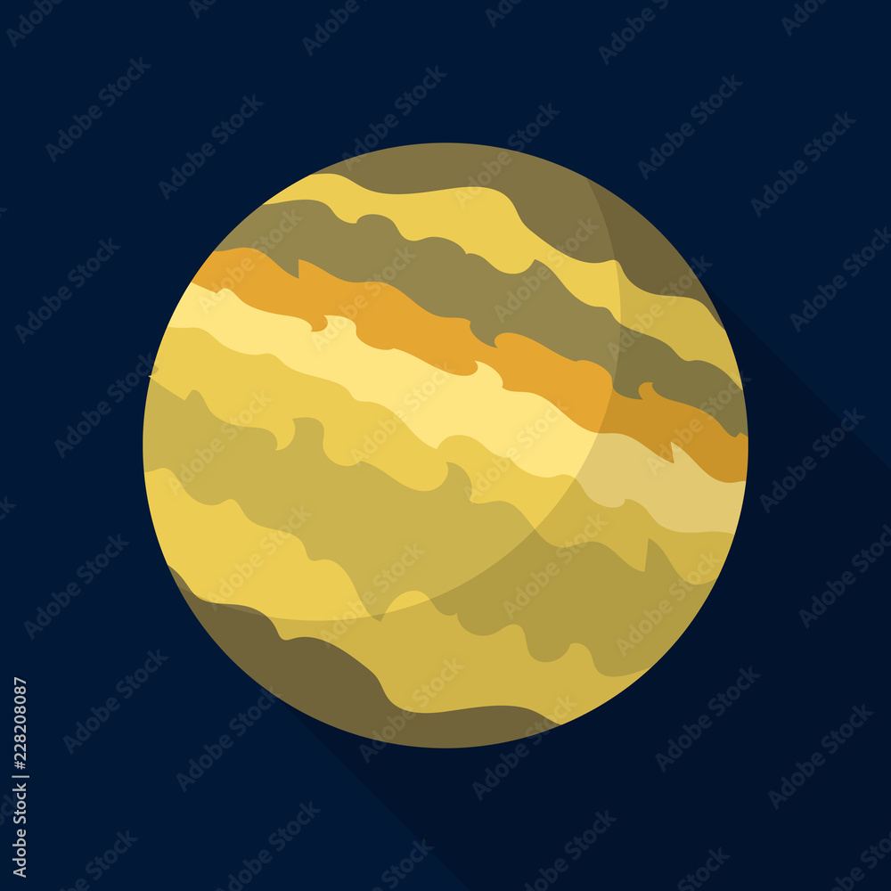 Poster jupiter planet icon. flat illustration of jupiter planet vector icon for web design