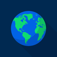 Earth space planet icon. Flat illustration of earth space planet vector icon for web design