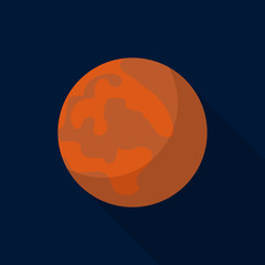Mars planet icon. Flat illustration of mars planet vector icon for web design