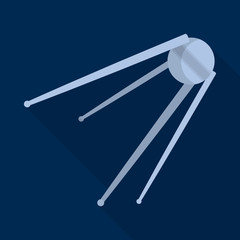 Space satellite icon. Flat illustration of space satellite vector icon for web design