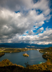 Panoramic view of Lake Bled, Slovenia