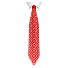 Fashion red tie icon. Realistic illustration of fashion red tie vector icon for web design isolated on white background