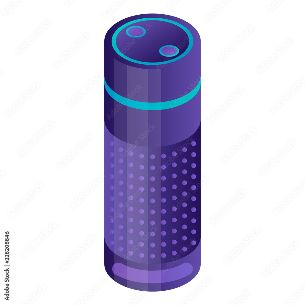 Poster smart home speaker icon. isometric of smart home speaker vector icon for web design isolated on whit