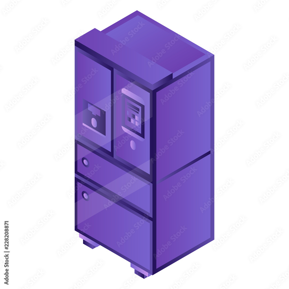 Poster smart fridge icon. isometric of smart fridge vector icon for web design isolated on white background