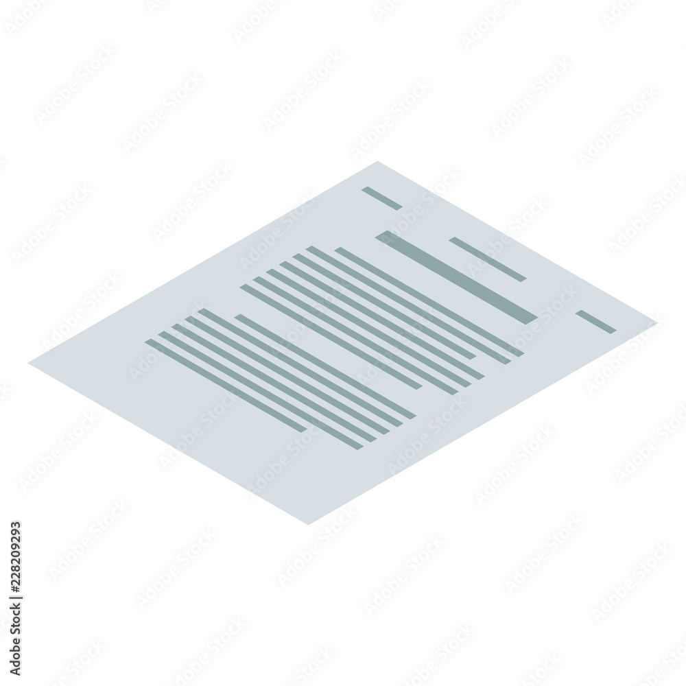 Poster contract paper icon. isometric of contract paper vector icon for web design isolated on white backgr