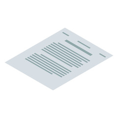 Contract paper icon. Isometric of contract paper vector icon for web design isolated on white background