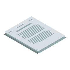 Tax paper icon. Isometric of tax paper vector icon for web design isolated on white background