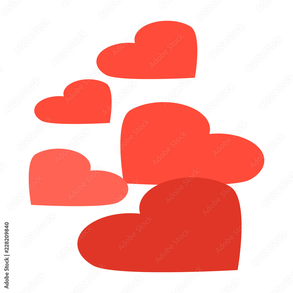 Poster group heart icon. isometric of group heart vector icon for web design isolated on white background