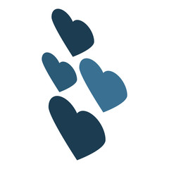 Blue hearts icon. Isometric of blue hearts vector icon for web design isolated on white background