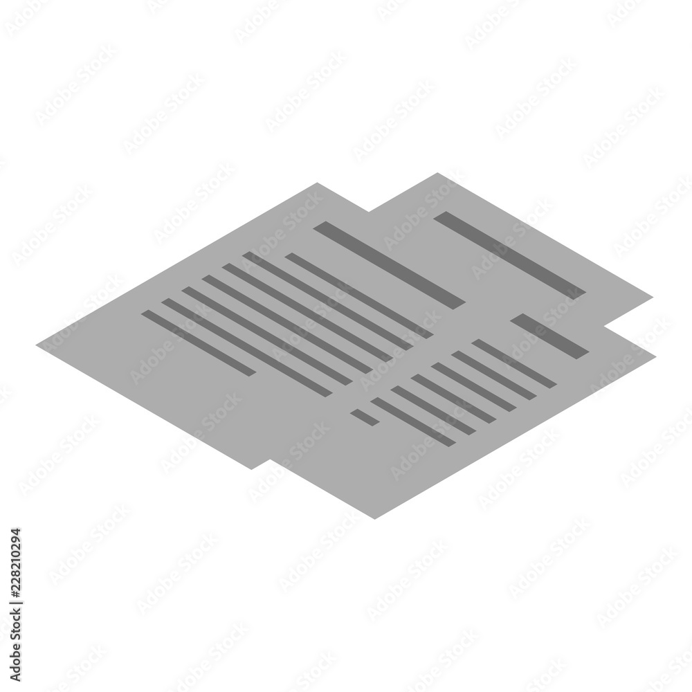 Poster office paper icon. isometric of office paper vector icon for web design isolated on white background