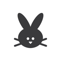 Cute bunny head vector icon