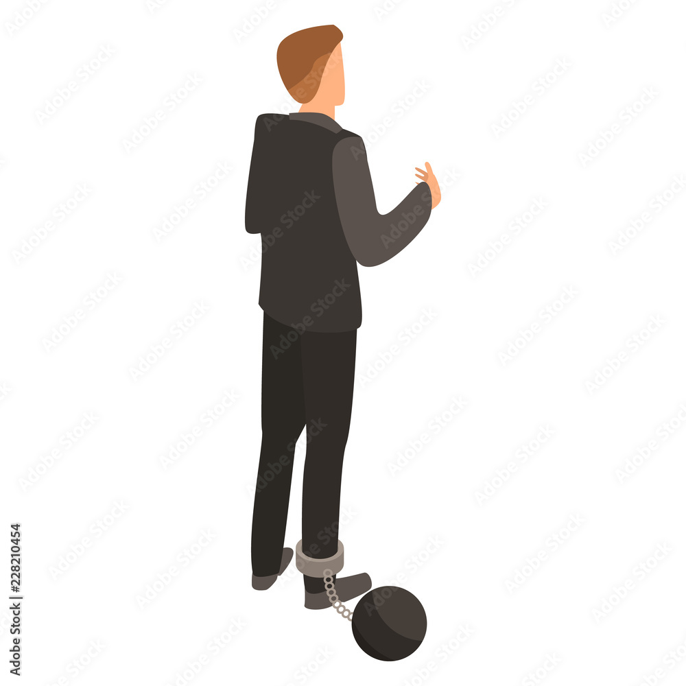 Poster man bribery lock icon. isometric of man bribery lock vector icon for web design isolated on white ba