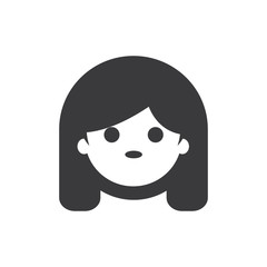 Girl face vector icon
