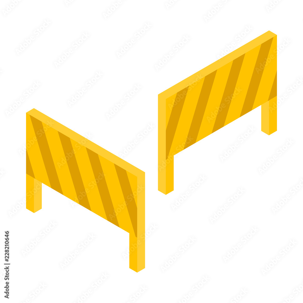 Poster road block icon. isometric of road block vector icon for web design isolated on white background