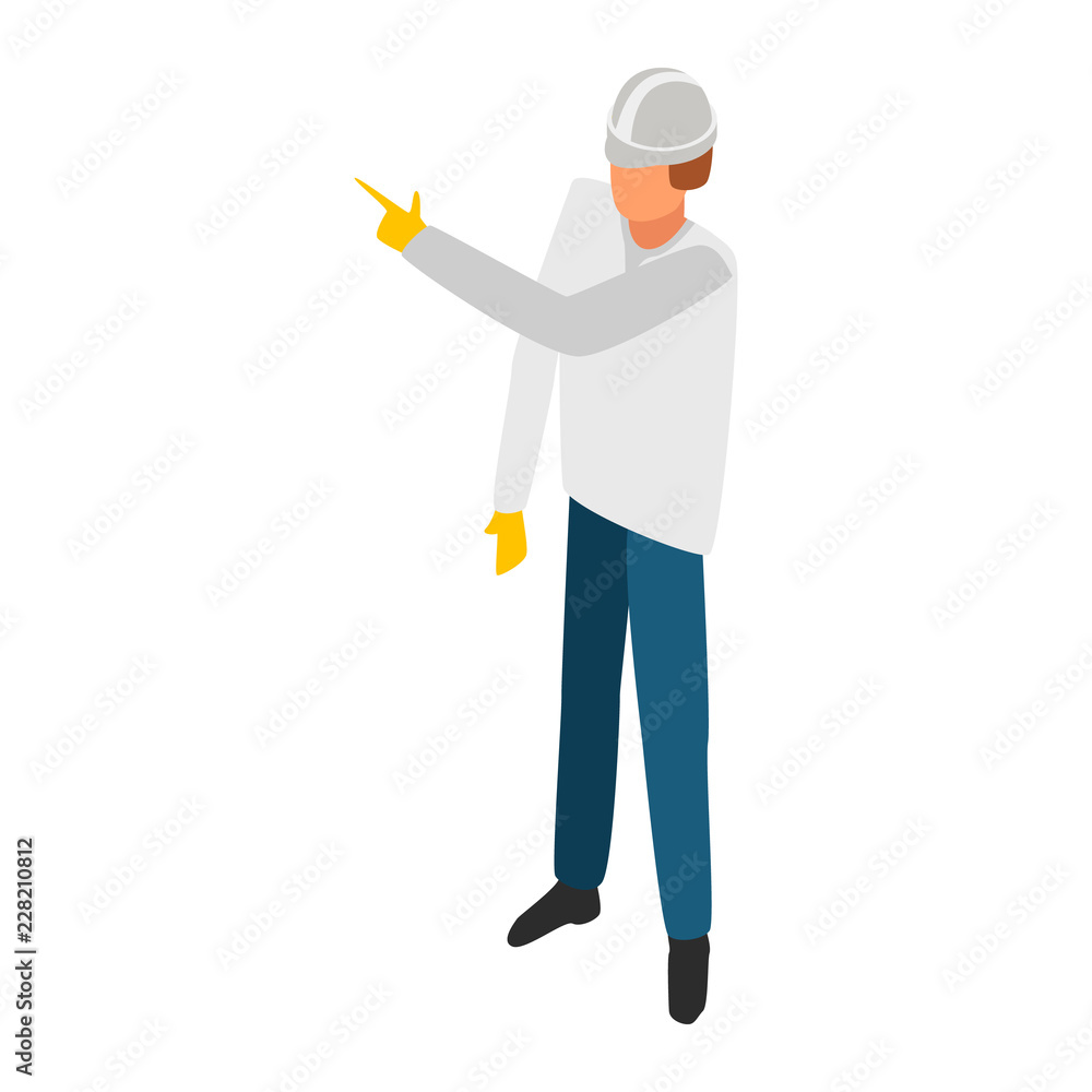 Aufkleber man manager construction icon. isometric of man manager construction vector icon for web design isol