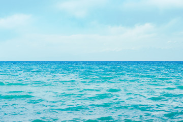 Obraz premium sea surface summer wave background. Natural tropical water Paradise. Cube nature relax.