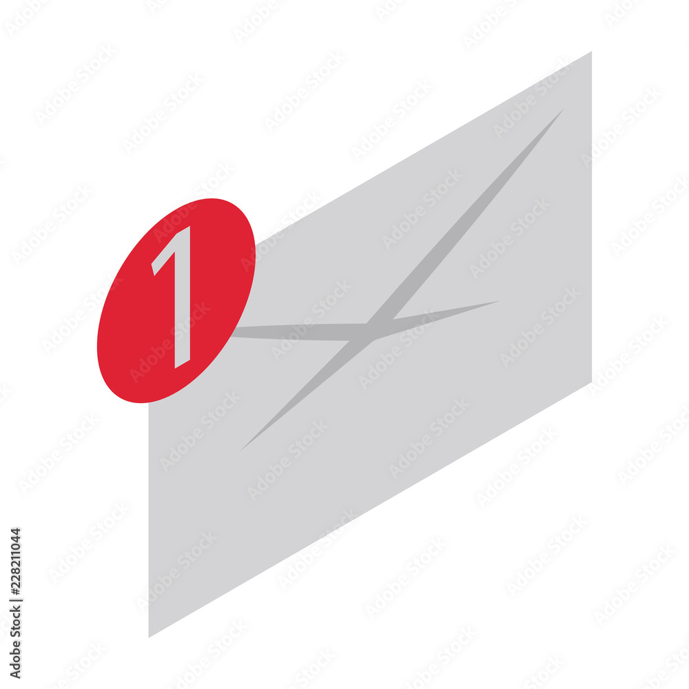 Poster new mail inbox icon. isometric of new mail inbox vector icon for web design isolated on white backgr