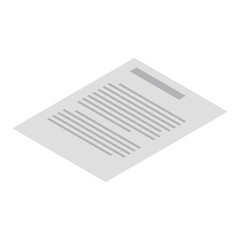 Work paper icon. Isometric of work paper vector icon for web design isolated on white background