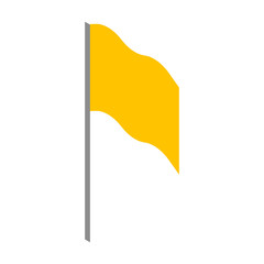 Yellow flag icon. Isometric of yellow flag vector icon for web design isolated on white background